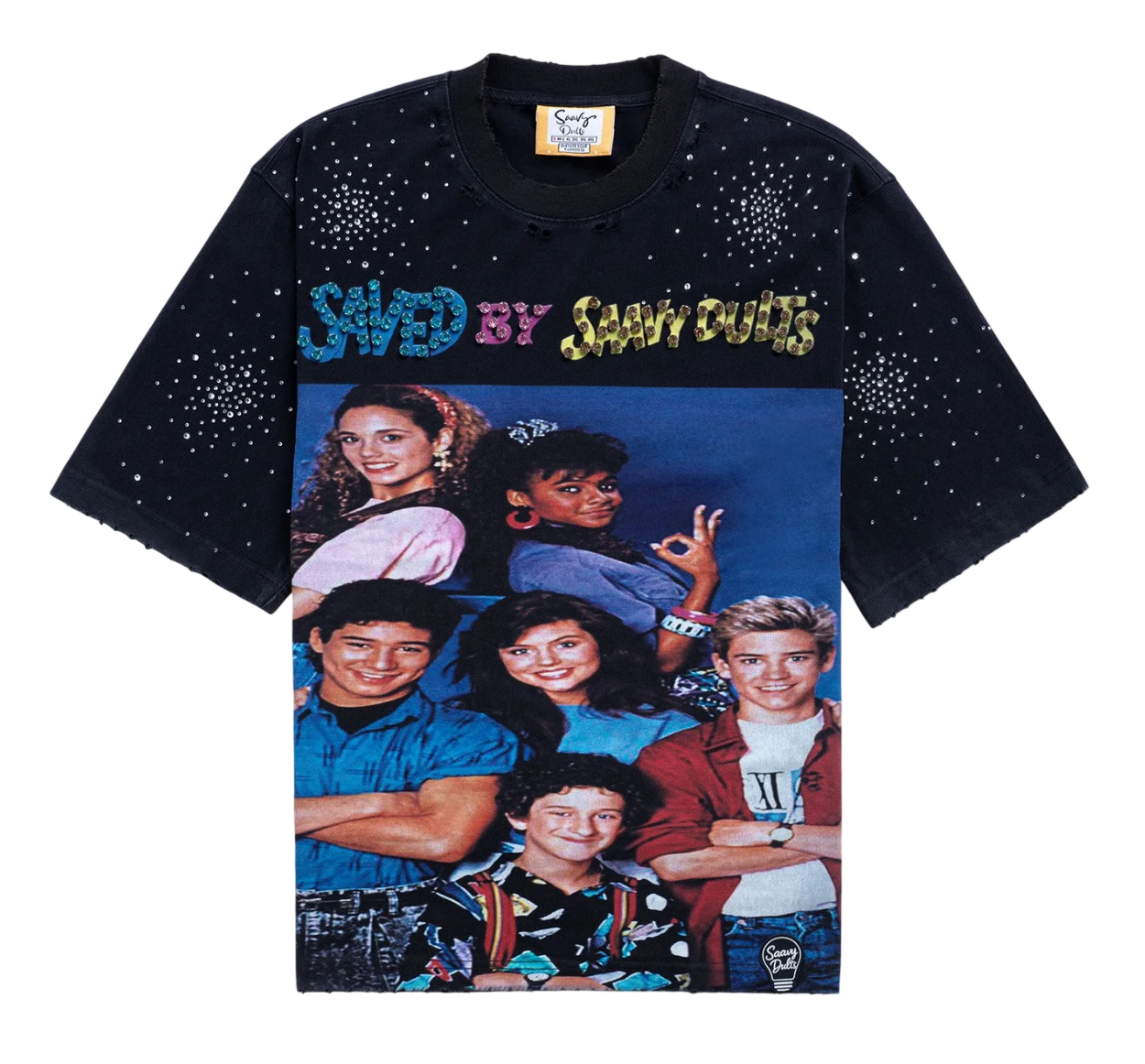 SAAVY DULTS "SAVED BY SAAVY DULTS" BLACK TEE