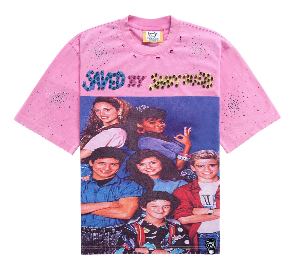 SAAVY DULTS "SAVED BY SAAVY DULTS" PINK TEE