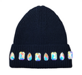 LOUIS CORWN IRIDESCENT BLACK BEANIE