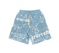 MIXED EMOTION BLUE GAFFITI SHORTS