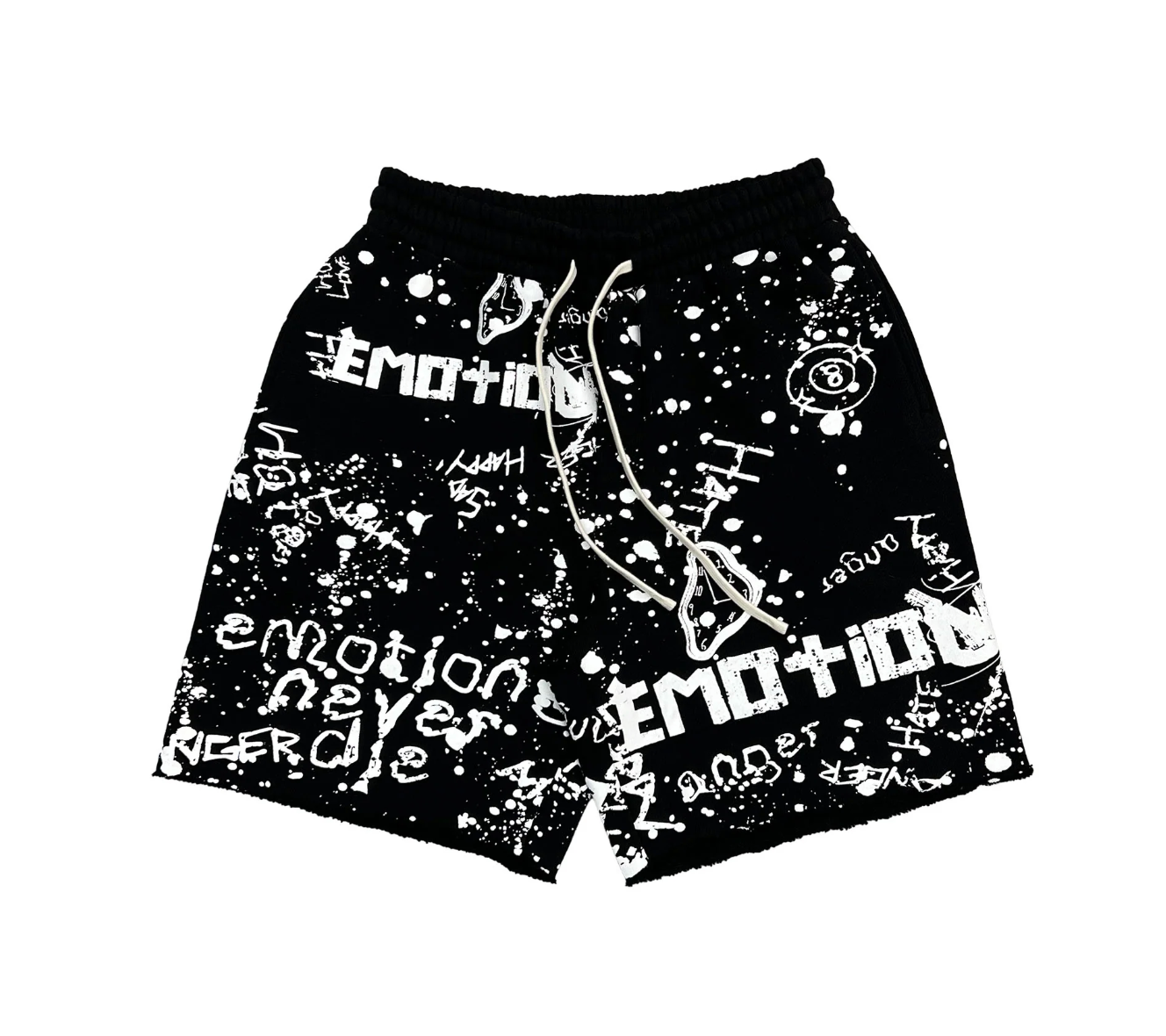 MIXED EMOTION BLACK GAFFITI SHORTS