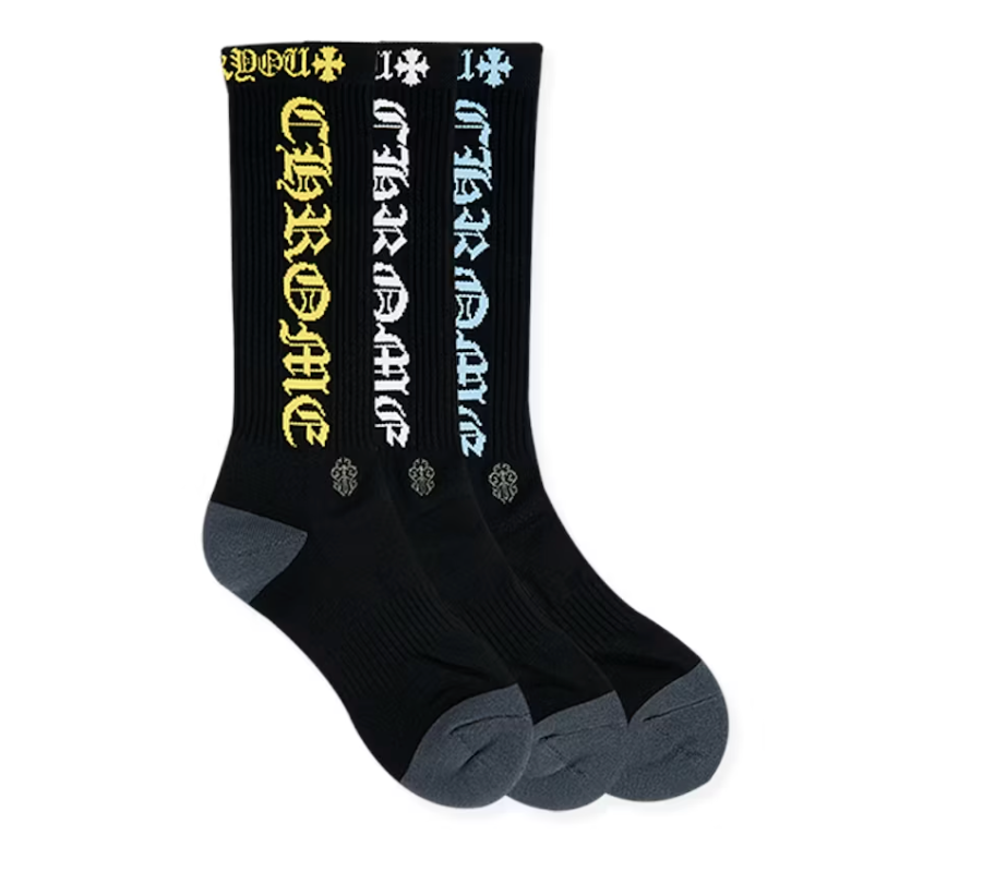 CHROME HEARTS 3-PACK SOCKS BLACK