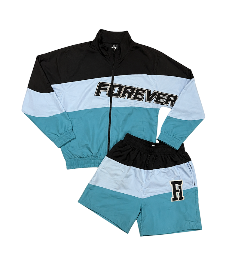 FOREVER HUNGRY BLUE SHORTS SET