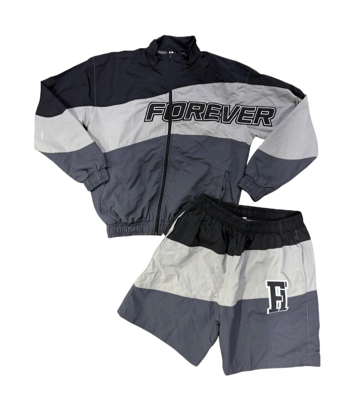 FOREVER HUNGRY GREY SHORTS SET