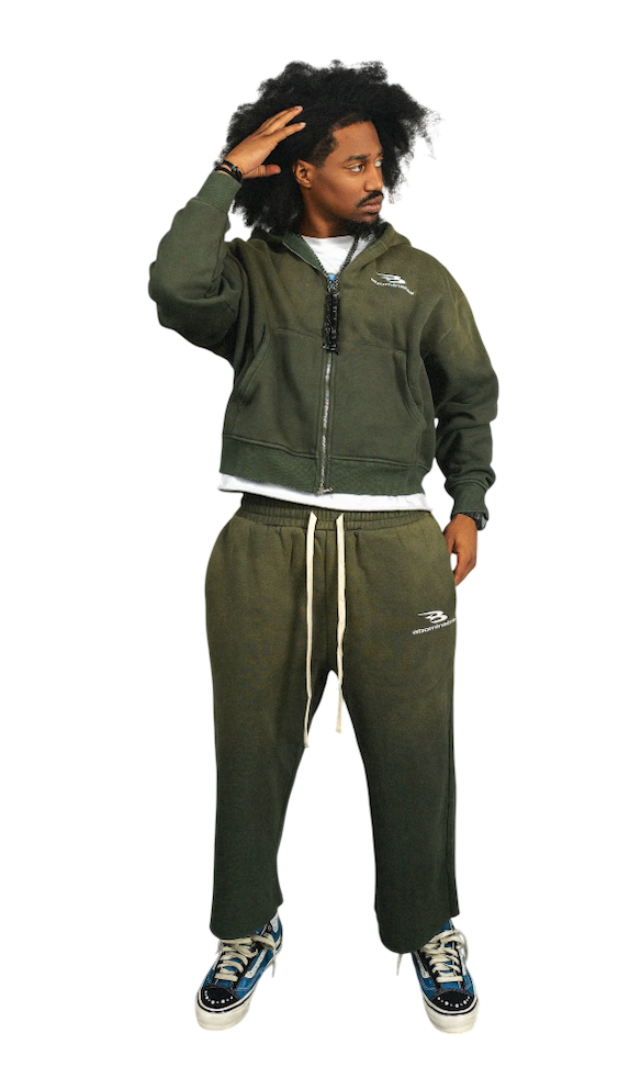 ABOMINABLE OLIVE SPRING SHORTS SET