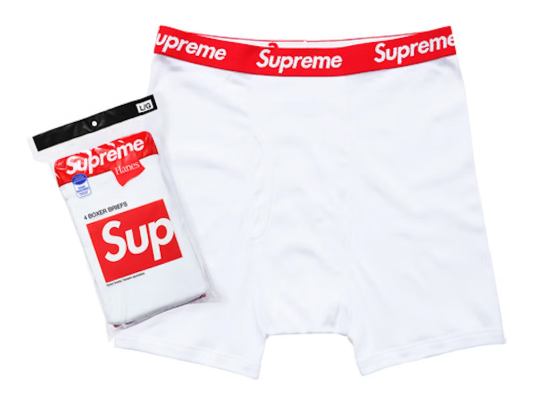 SUPREME BOXER BRIEFS WHITE 4 PACK