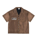 TRIPLE SEVENS NYLON BROWN BUTTON UP