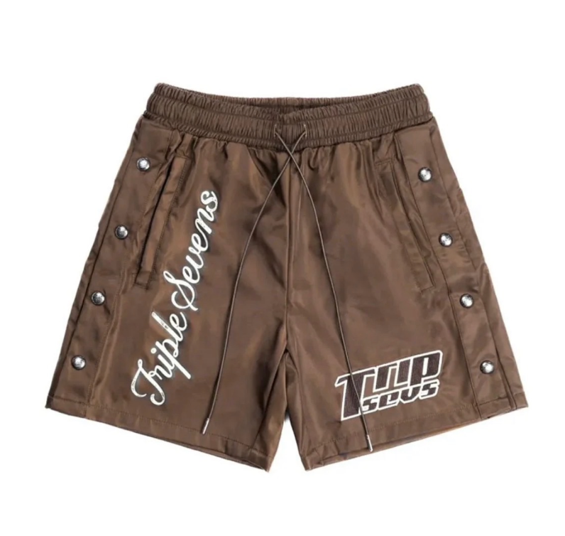 TRIPLE SEVENS NYLON BROWN SHORTS