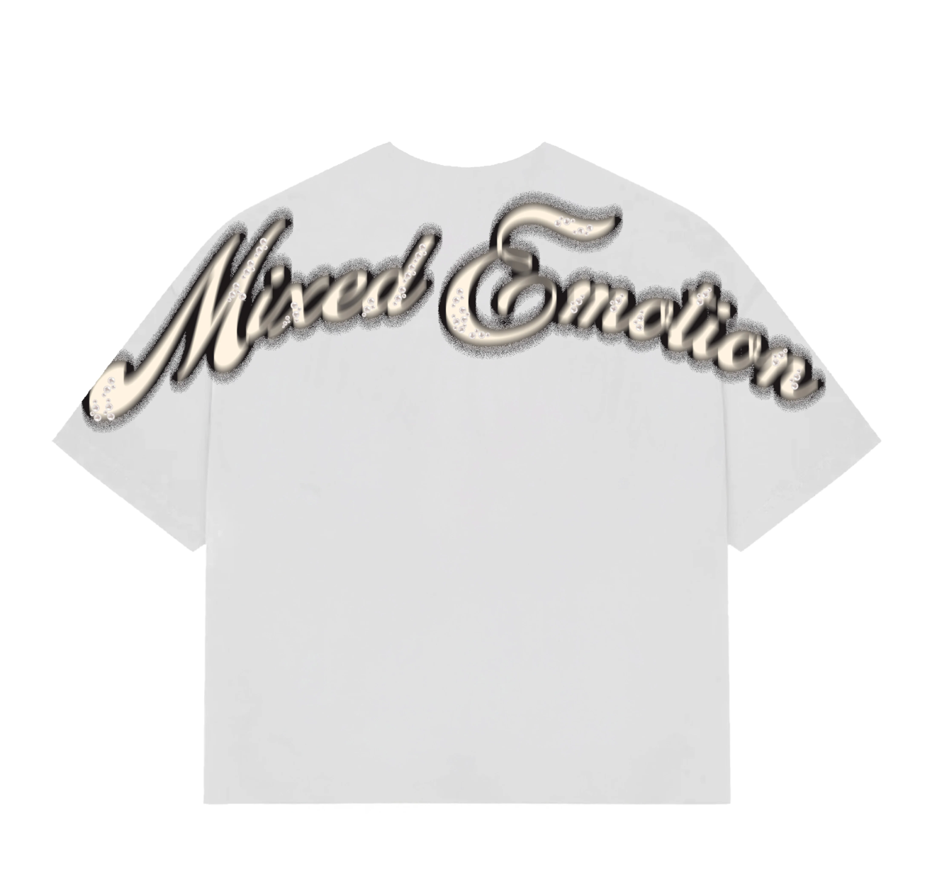 MIXED EMOTION WHITE PEARL CROPPED TEE