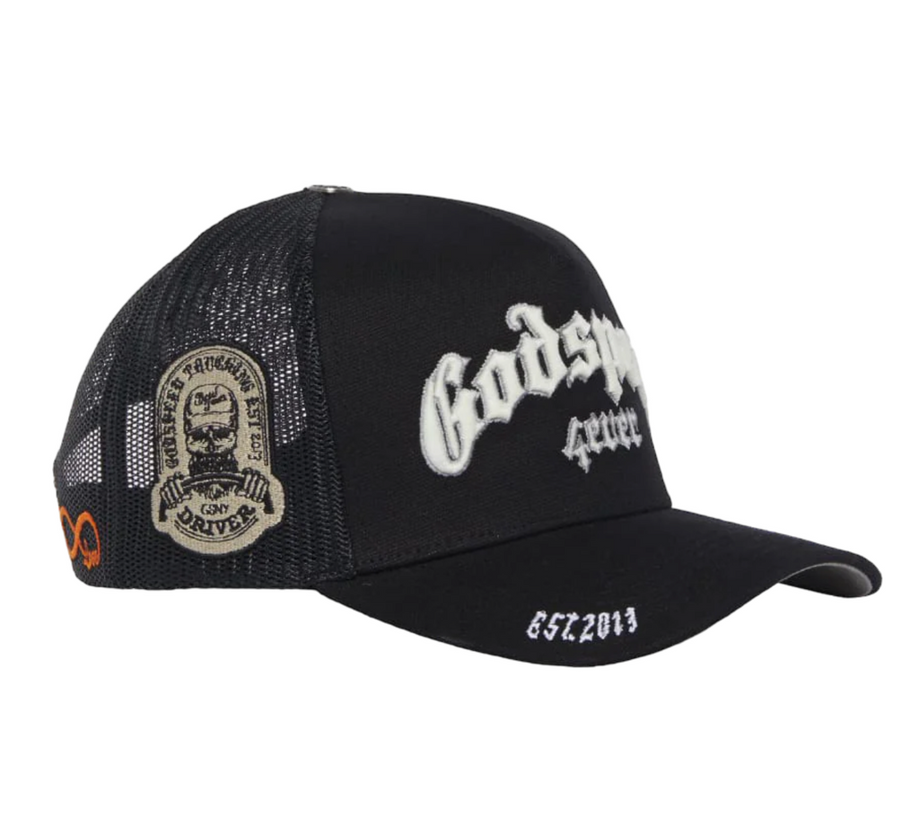 GODSPEED FOREVER BLACK/WHITE TRUCKER HAT