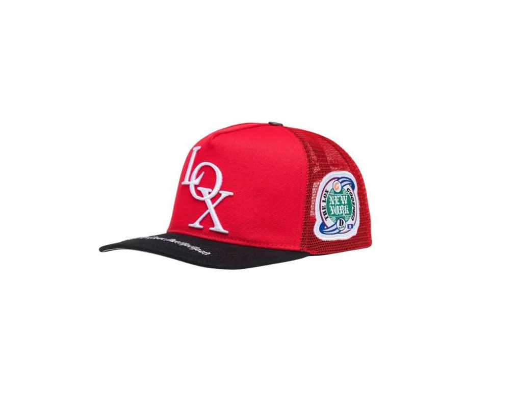 GODSPEED LOX RED & BLACK TRUCKER HAT