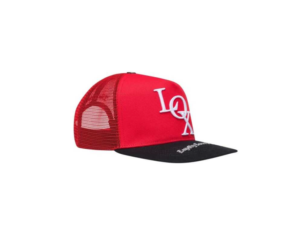 GODSPEED LOX RED & BLACK TRUCKER HAT