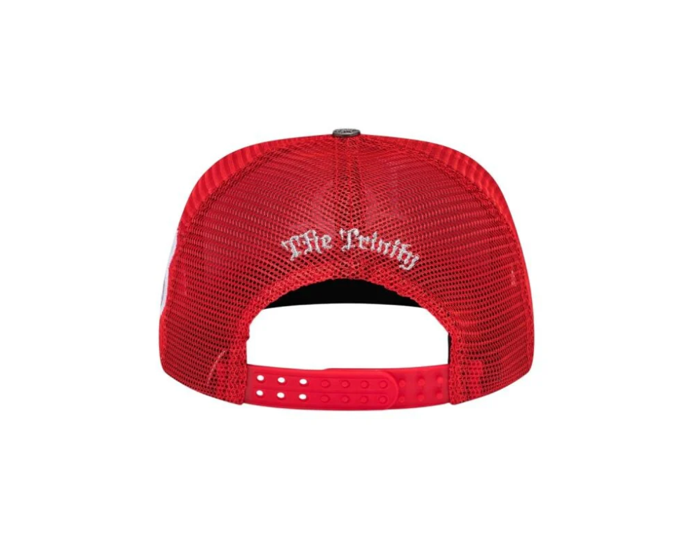 GODSPEED LOX RED & BLACK TRUCKER HAT