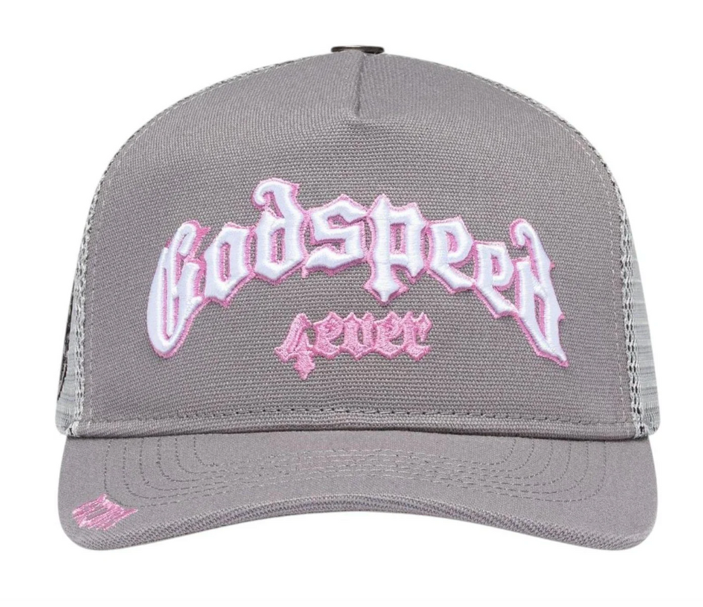 GODSPEED GS FOREVER GREY PINK TRUCKER HAT