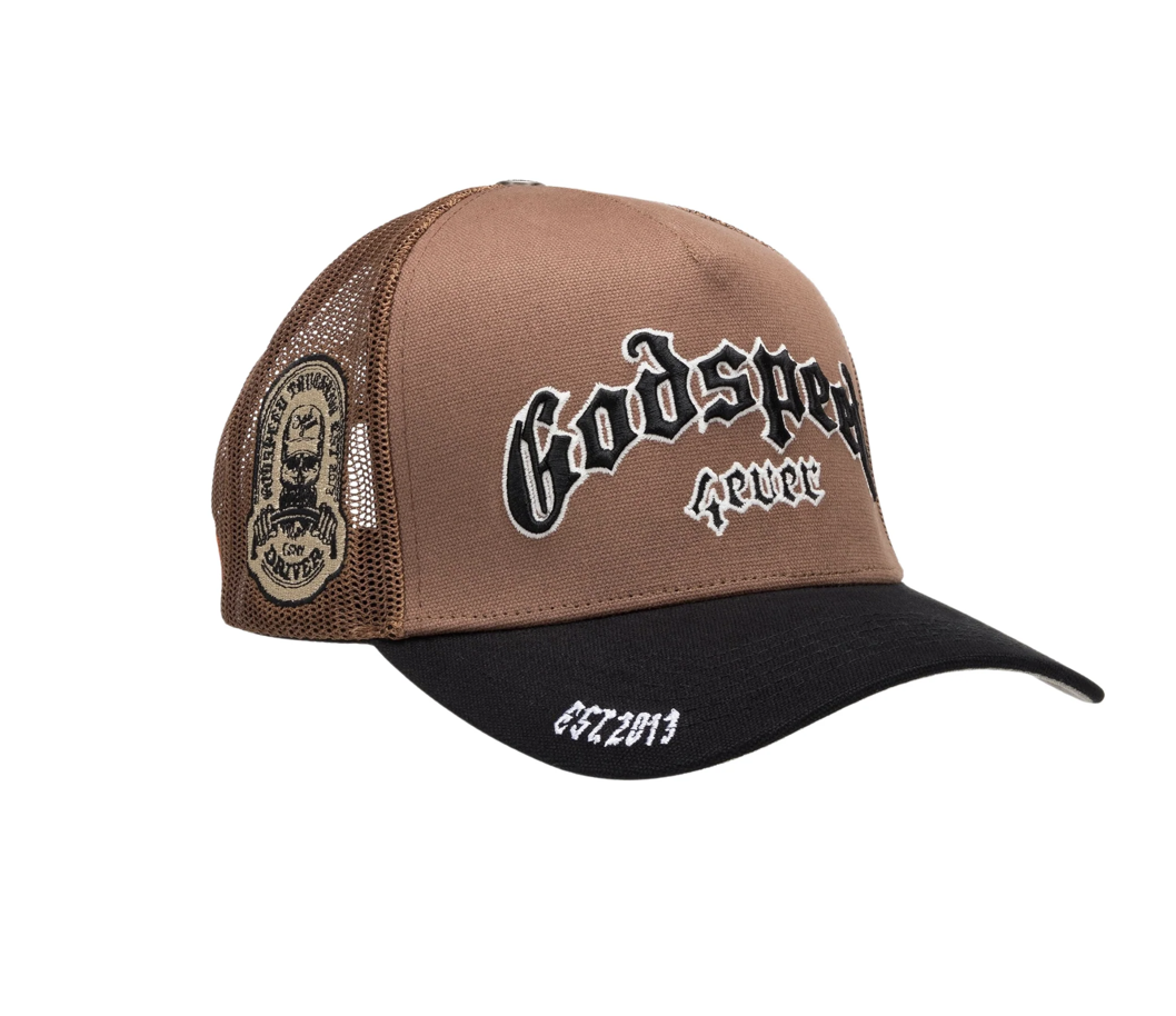 GODSPEED GS FOREVER BROWN TRUCKER HAT