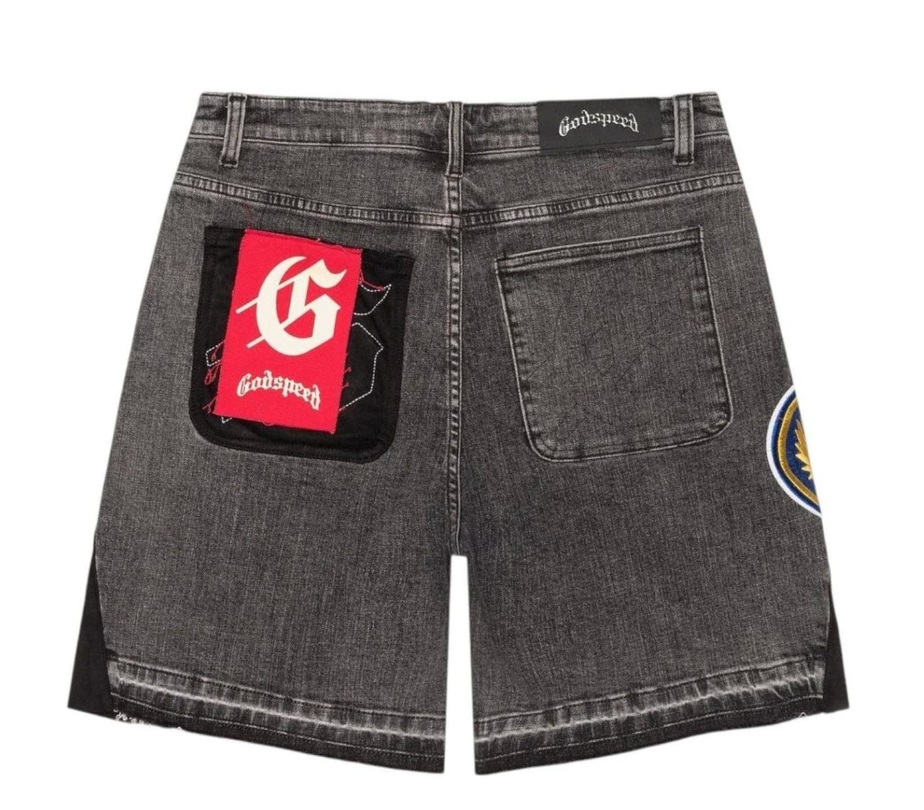 GODSPEED PATCHWORK DENIM JORTS V2 GREY