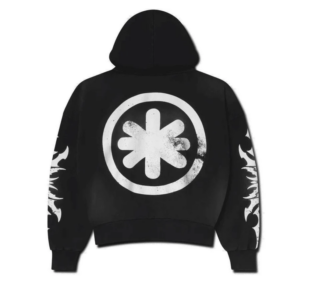 LOSTSHDWS COMPLEX CON ACID WASH BLACK ZIP UP HOODIE