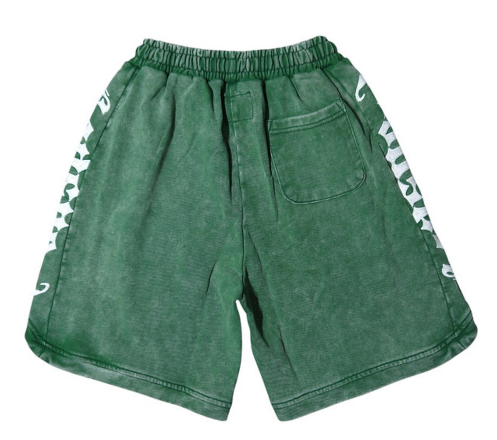 GODSPEED COURTSIDE GREEN WASH SHORTS