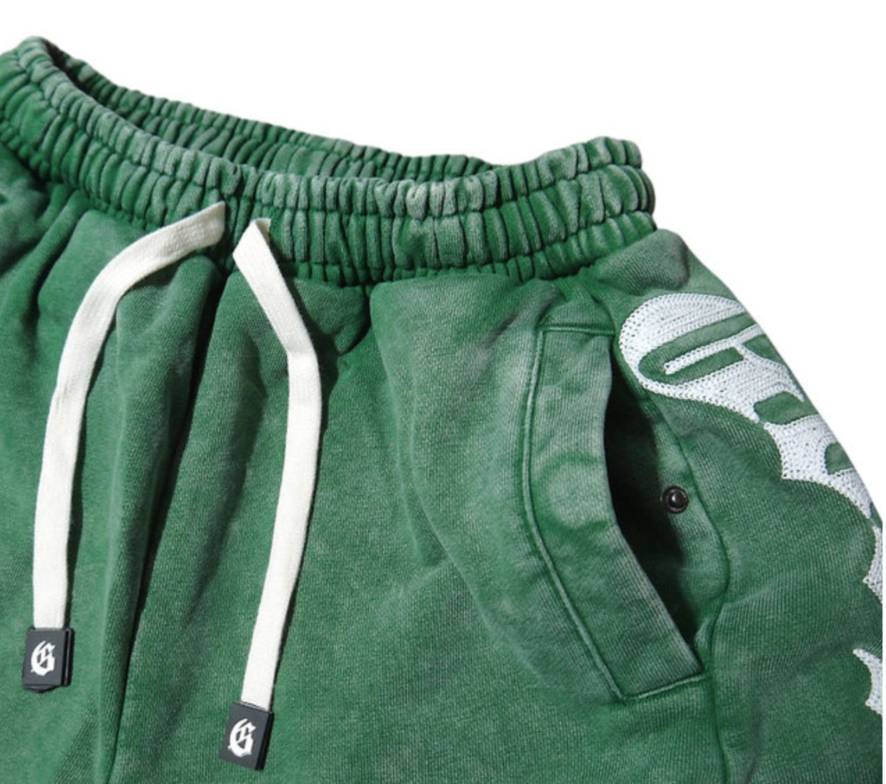 GODSPEED COURTSIDE GREEN WASH SHORTS