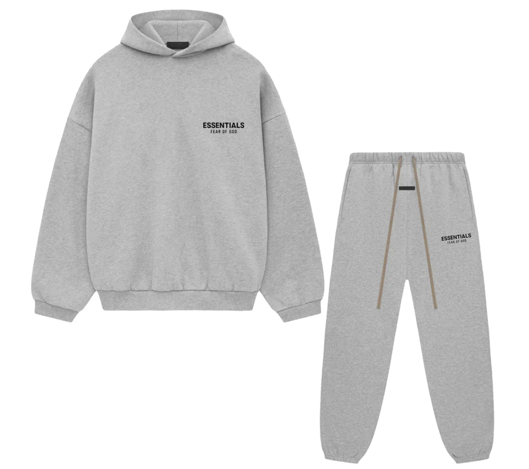 FEAR OF GOD ESSENTIALS FLEECE FW24 LIGHT HEATHER GREY SWEATSUIT