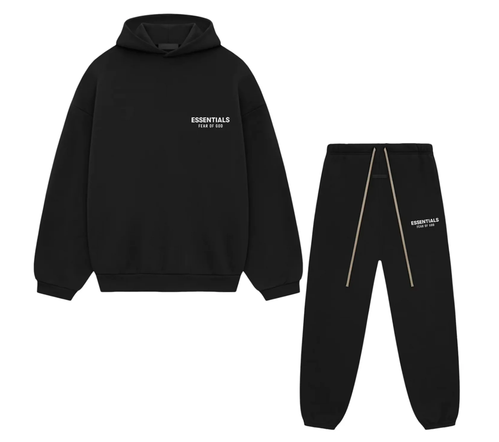 FEAR OF GOD ESSENTIALS FLEECE FW24 BLACK SWEATSUIT