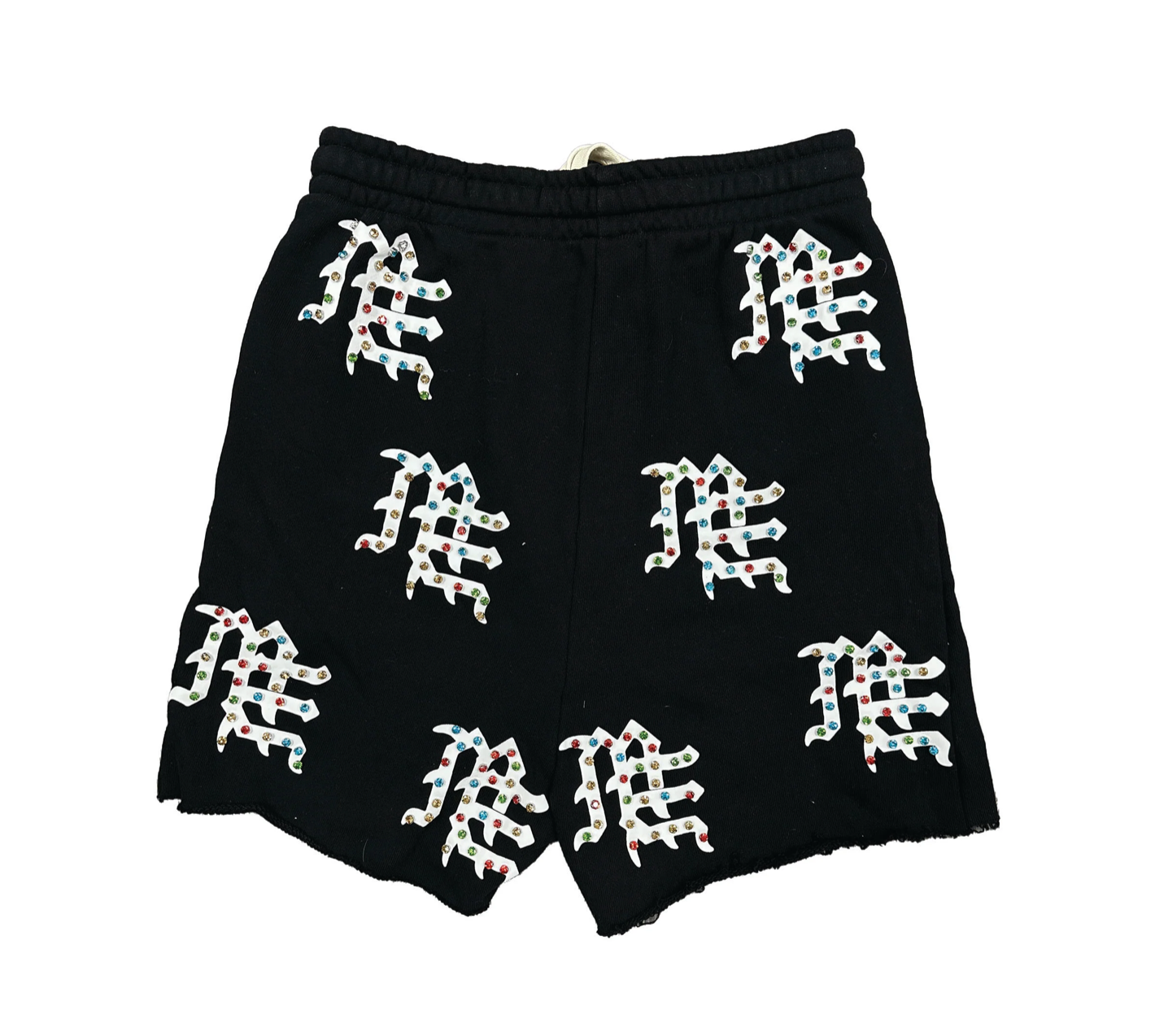 MIXED EMOTION ME LOGO FLEECE SHORTS BLACK