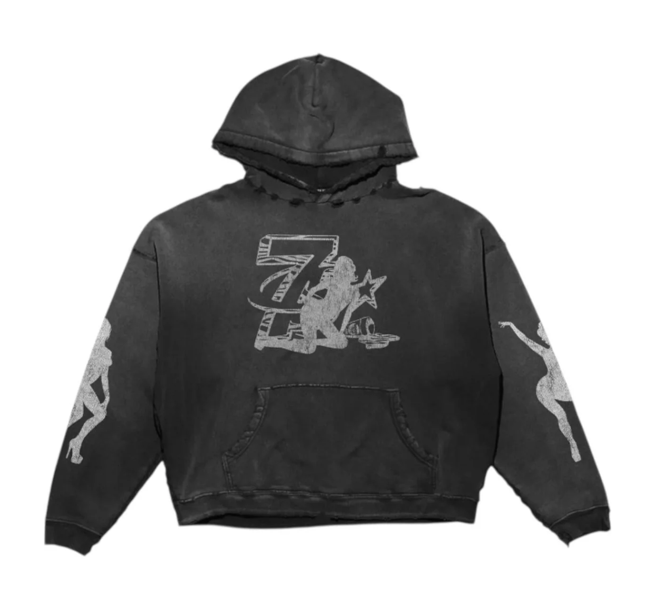 TRIPLE SEVENS BOOBY TRAP LOGO HOODIE BLACK