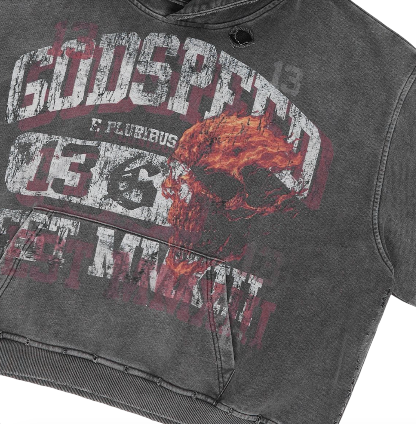 GODSPEED SEEING DOUBLE GREY WASH HOODIE