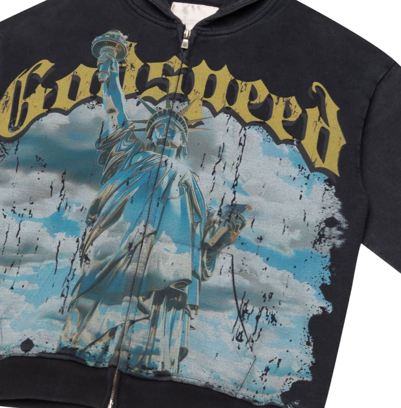 GODSPEED CHROME LIBERTY ZIP UP BLACK HOODIE