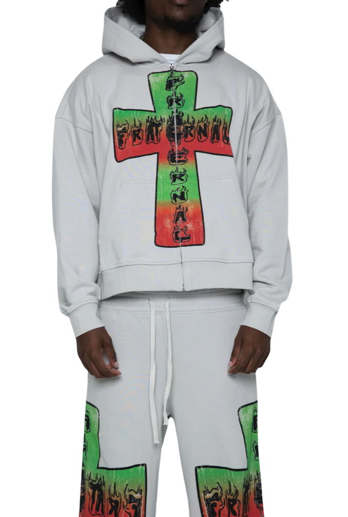 FRATERNAL GREY BLAZE OF FAITH HOODIE