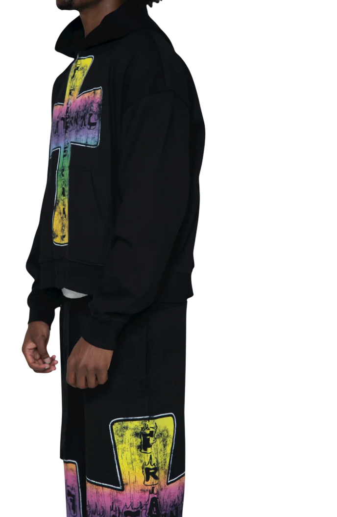 FRATERNAL BLACK BLAZE OF FAITH HOODIE