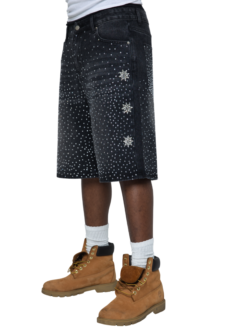 FRATERNAL WASHED BLACK ASTRO JORTS