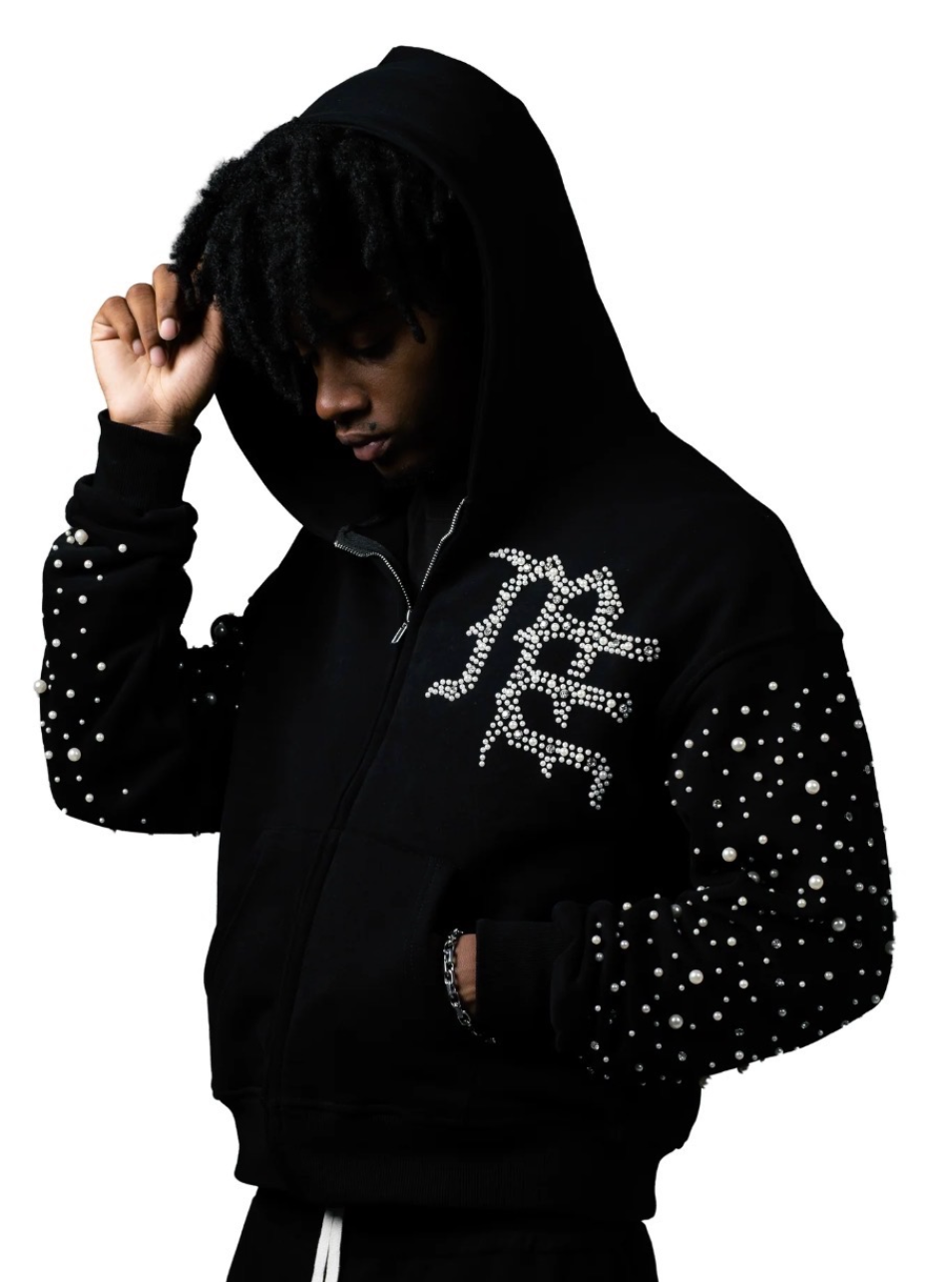 MIXED EMOTION PEARL BLACK HOODIE