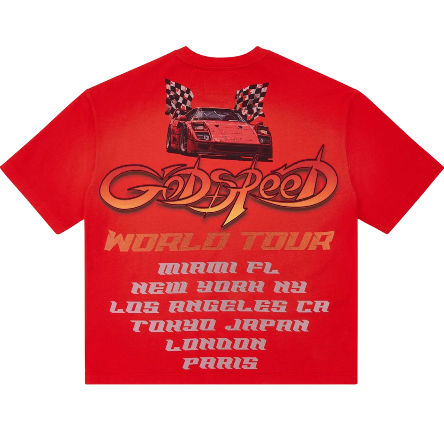 GODSPEED SOUTH BEACH DRIVE MIAMI SUPERRUN RED TEE