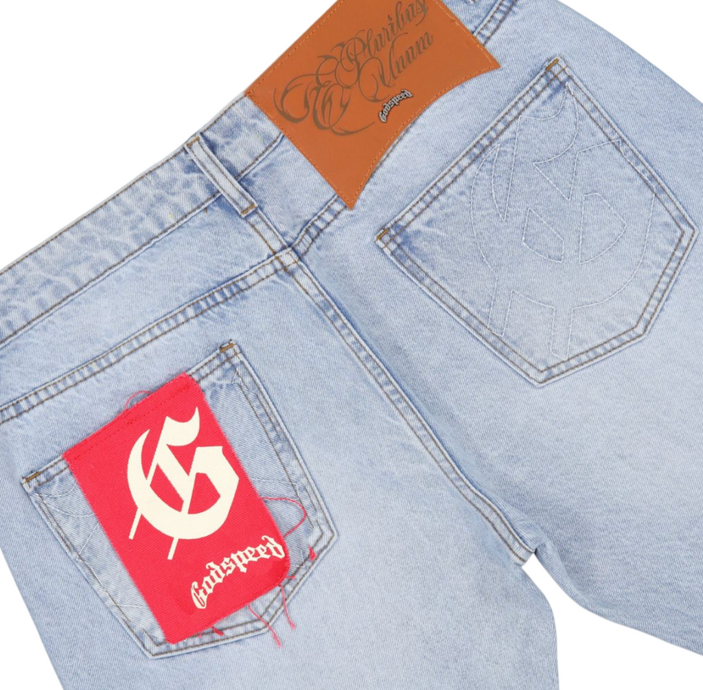 GODSPEED FLARED DENIM BLUE JEANS