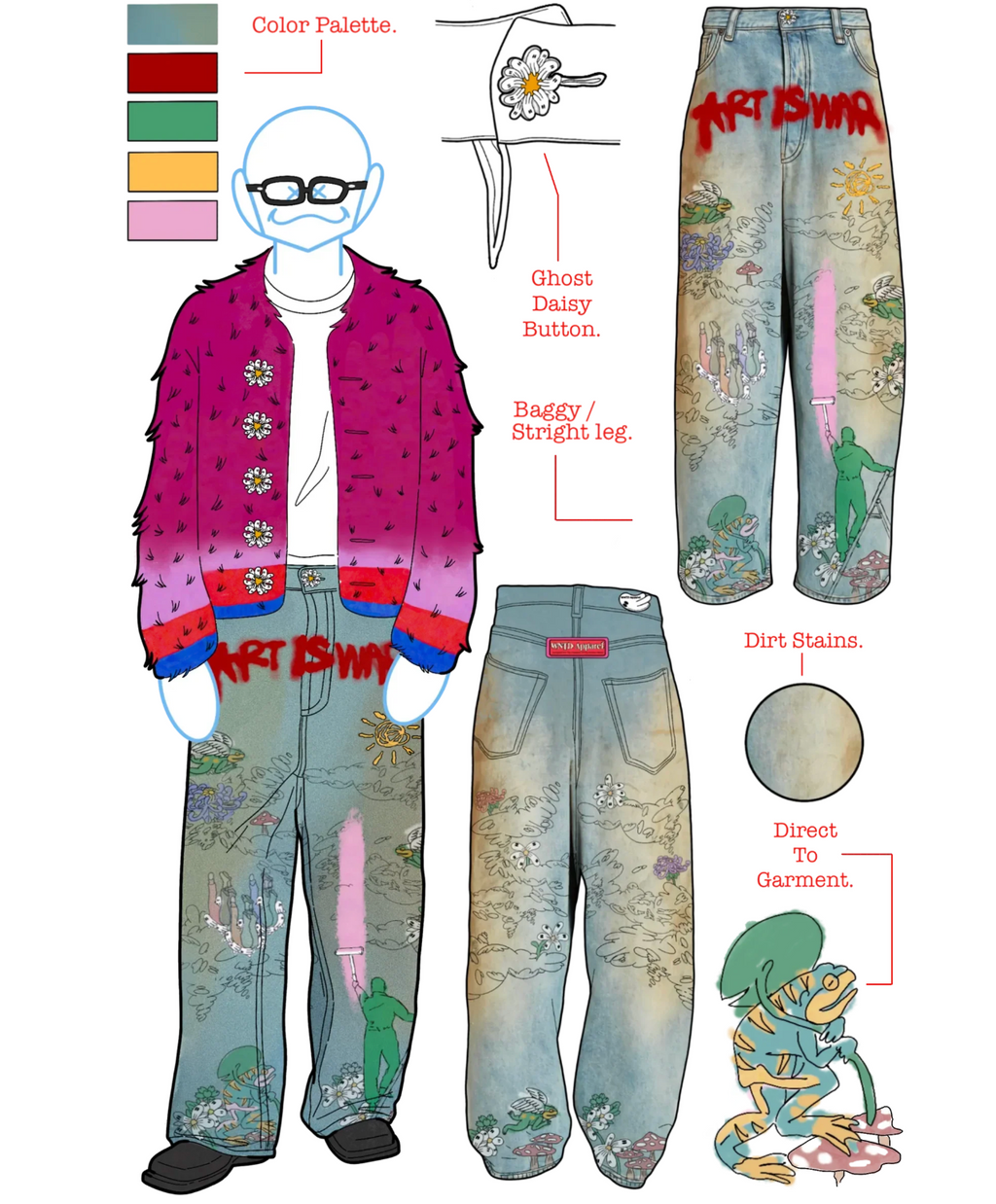 WNTD ART IS WAR PAINTER PANTS