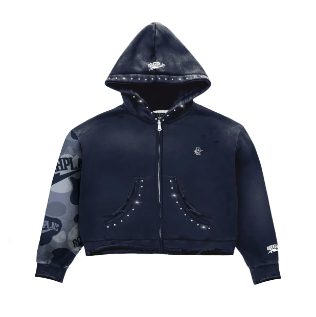 ROUGHPLAY CAMO SLEEVE HOODIE (NVY)