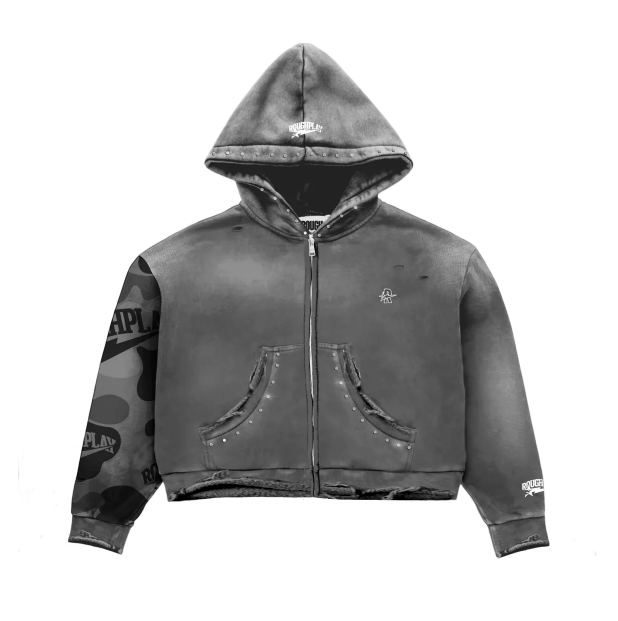 ROUGHPLAY CAMO SLEEVE HOODIE (GRY)