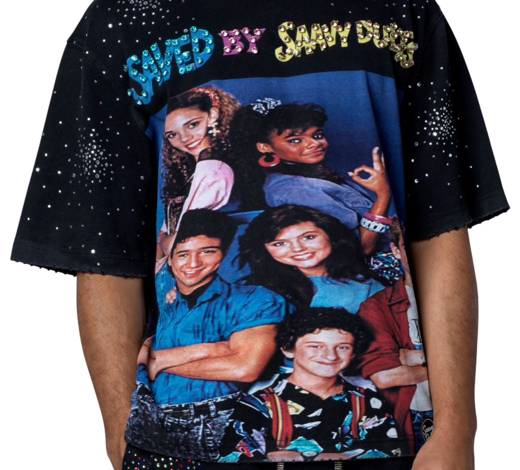 SAAVY DULTS "SAVED BY SAAVY DULTS" BLACK TEE