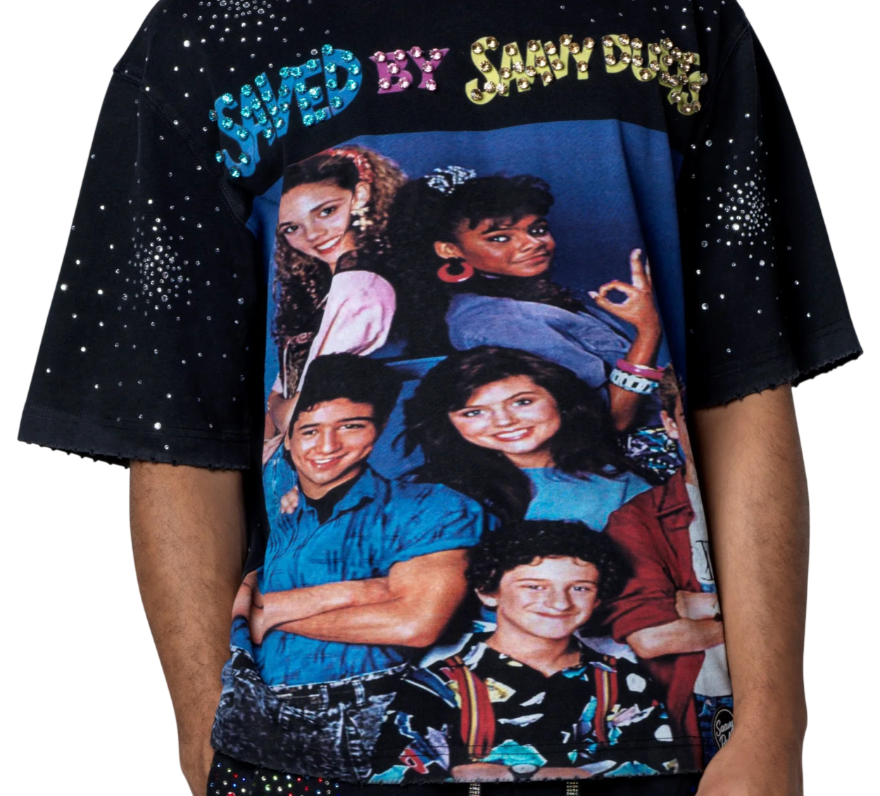 SAAVY DULTS "SAVED BY SAAVY DULTS" BLACK TEE