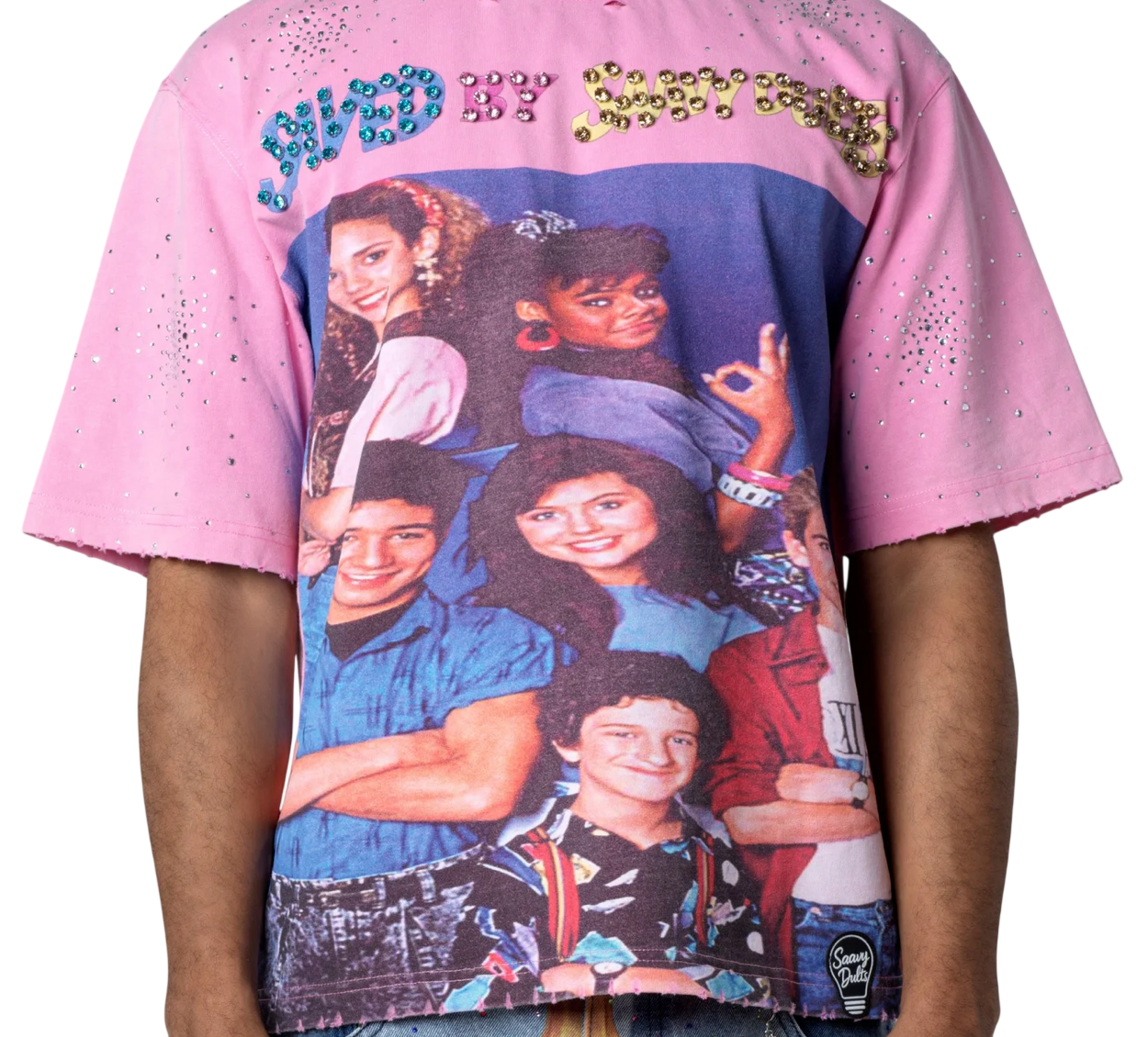 SAAVY DULTS "SAVED BY SAAVY DULTS" PINK TEE