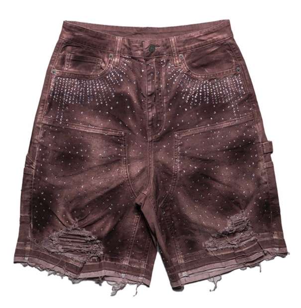 PAPER MONEY CRYSTALIZED RUST SHORTS