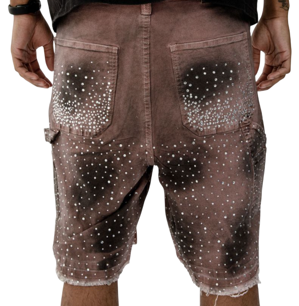 PAPER MONEY CRYSTALIZED RUST SHORTS