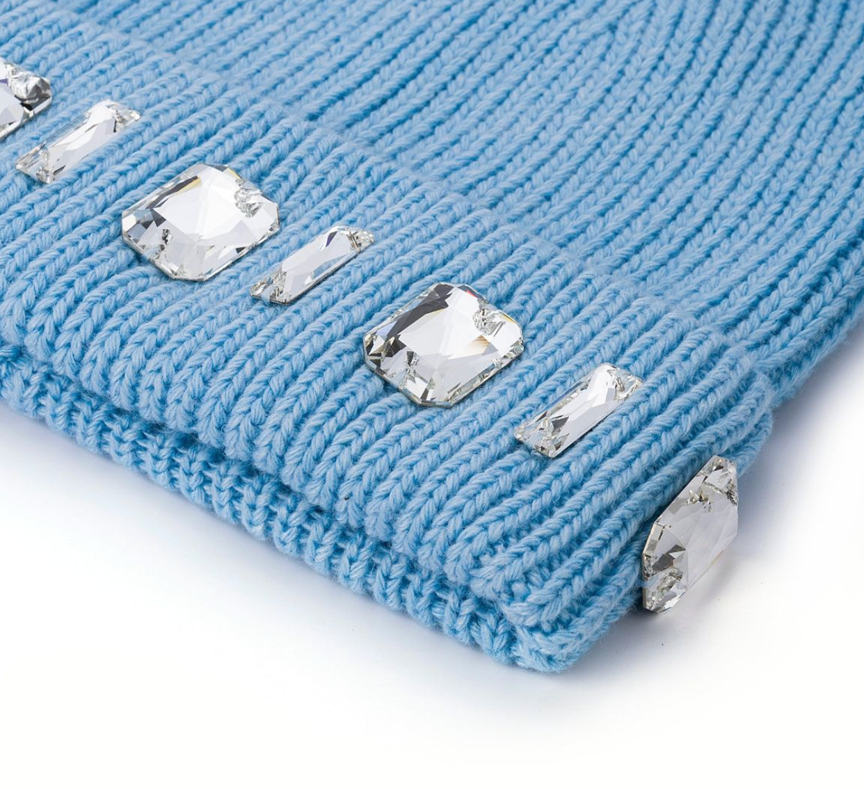 LOUIS CROWN BABY BLUE BEANIE