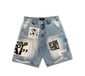 MIXED EMOTION BLUE AI DENIM SHORTS
