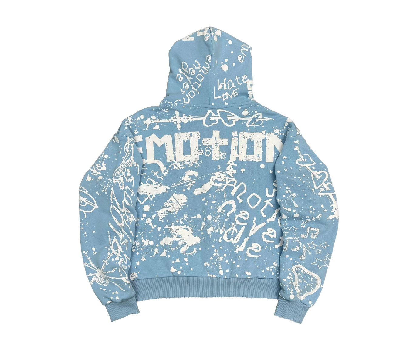 MIXED EMOTION BLUE GAFFITI HOODIE