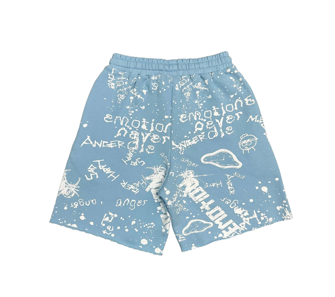 MIXED EMOTION BLUE GAFFITI SHORTS