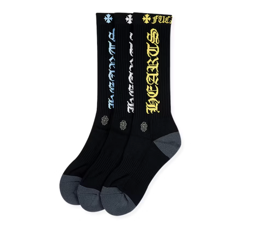 CHROME HEARTS 3-PACK SOCKS BLACK
