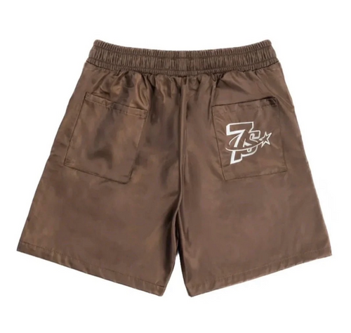 TRIPLE SEVENS NYLON BROWN SHORTS