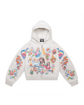 RIGHTEOUS RISEN KING ZIP UP HOODIE GREY